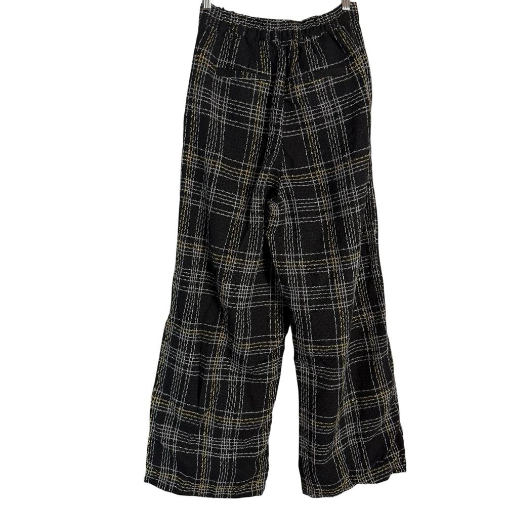 Slate & Willow Black Plaid Tweed Wide Leg High Rise Trouser Dress Pants Size M - Picture 12 of 14